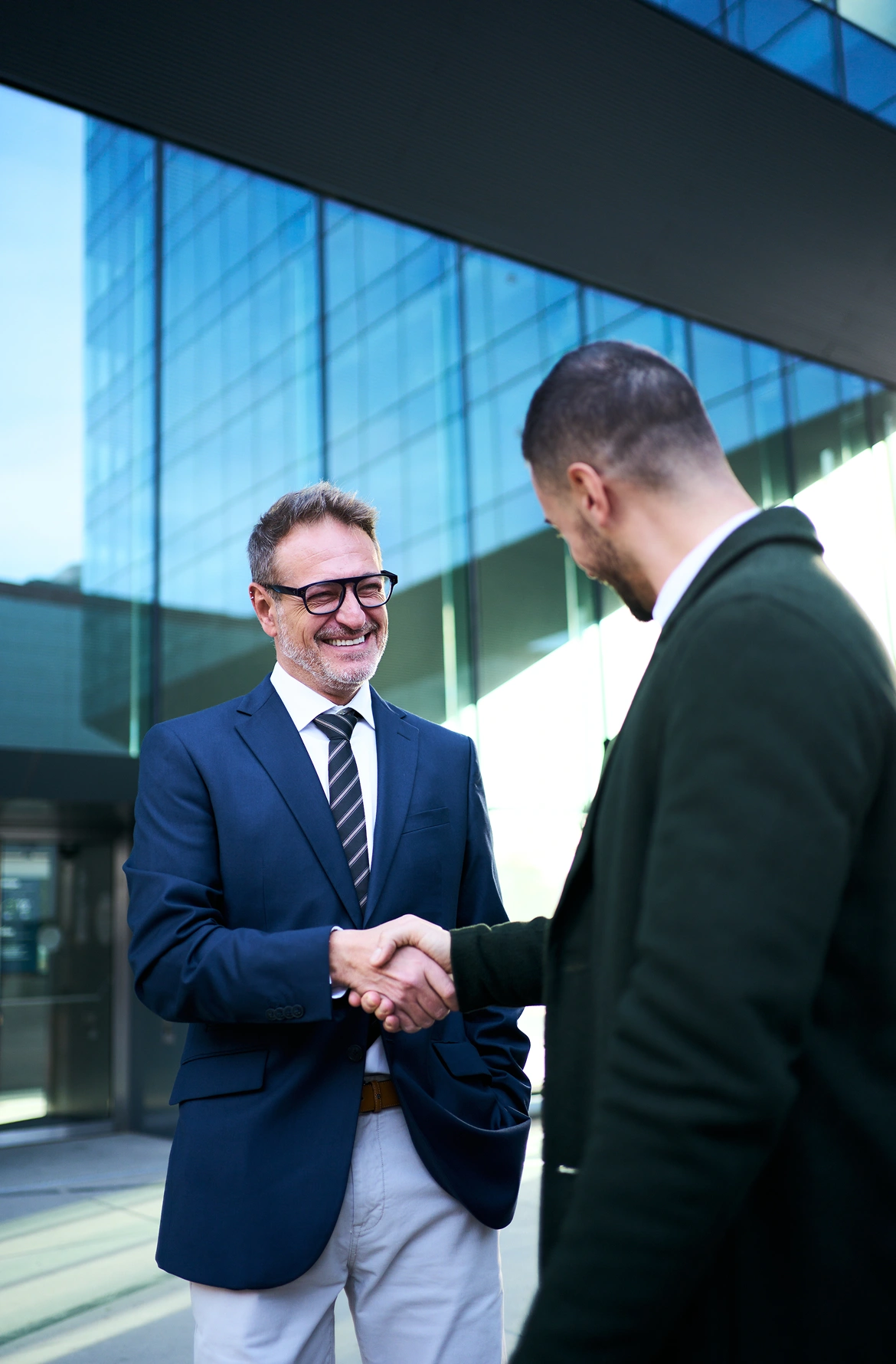 Partners meeting and shaking hands