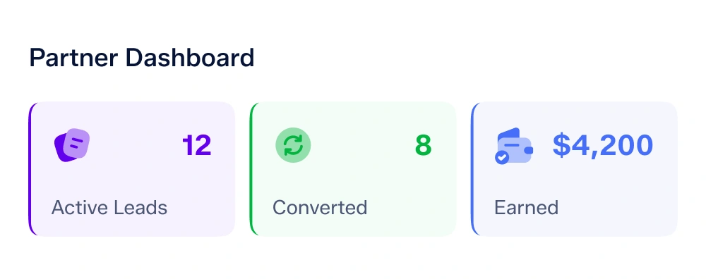 Web-based partner platform dashboard